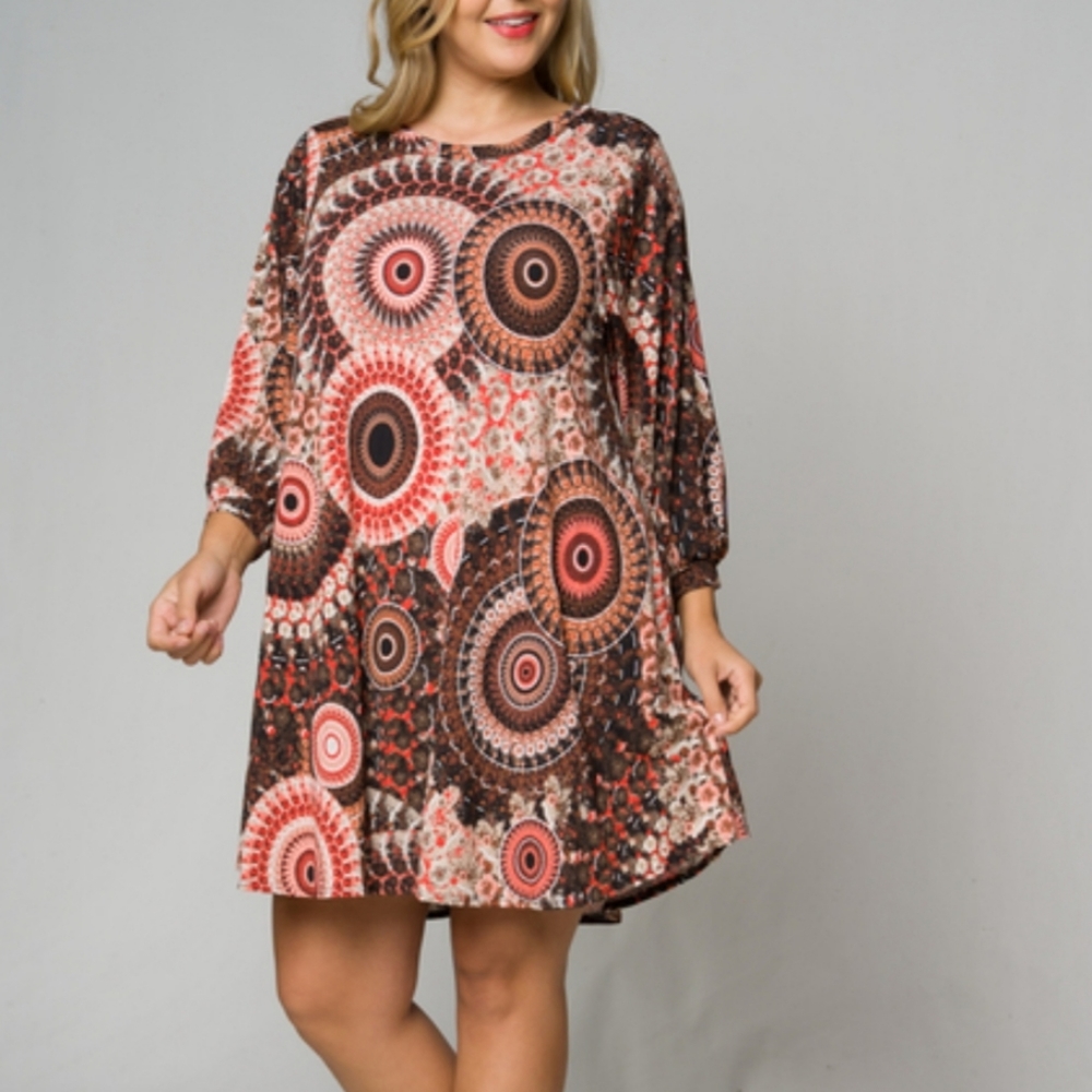 Plus Size Swing Dress with Pockets - Picture 4 of 5